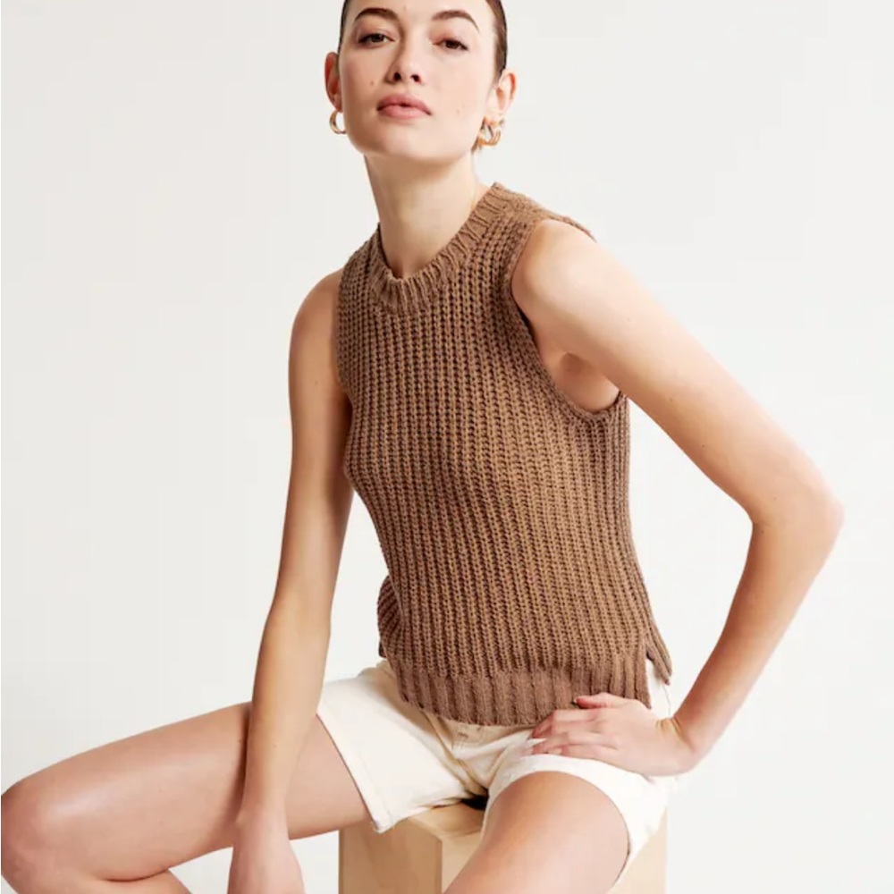 Abercrombie & Fitch Brown Sleeveless Sweater